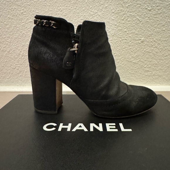 CHANEL Shoes - Chanel black suede booties